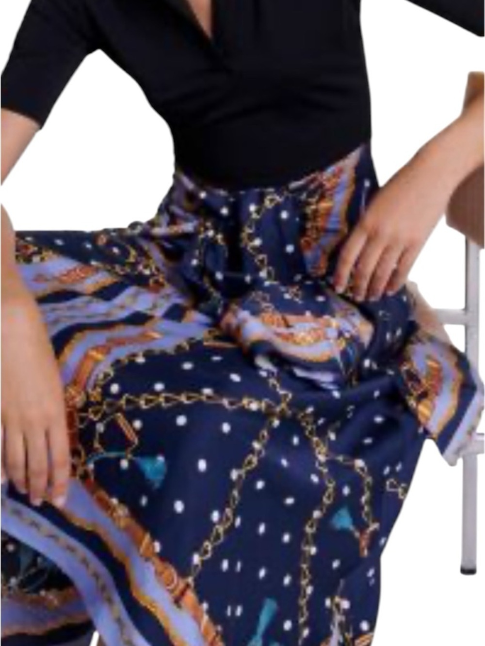 Maje Raprichaine Mixed Media Hankerchief midi dress